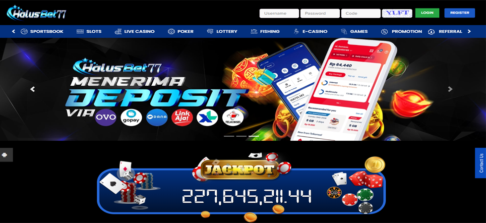 Halusbet77 Agen Slot Deposit DANA 5000 Bonus NEW MEMBER 100%
